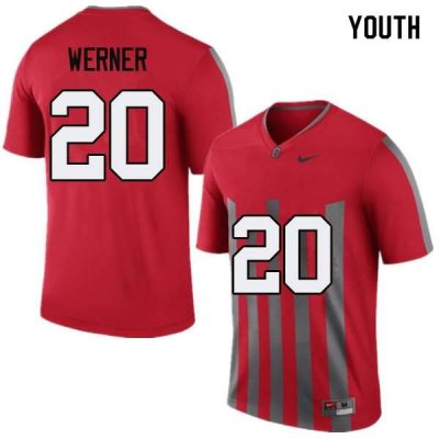 NCAA Ohio State Buckeyes Youth #20 Pete Werner Throwback Nike Football College Jersey EJK2445IW